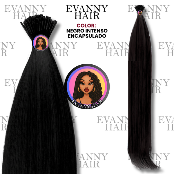 Extensiones de cabello CLON HUMANO 200g 28" Negro Intenso Encapsuladas