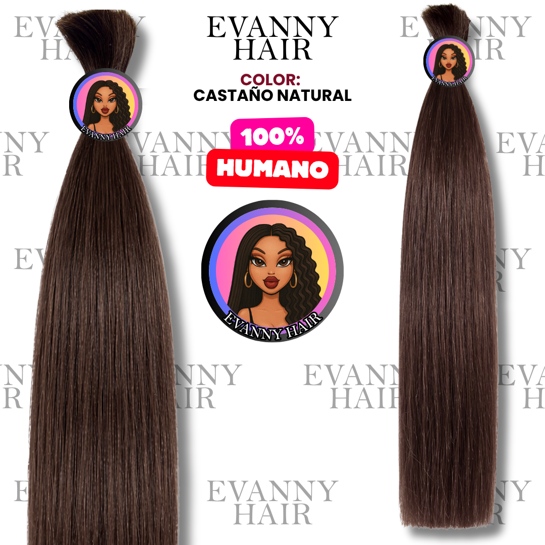 Cabello 100% HUMANO 100g 24" Castaño Natural