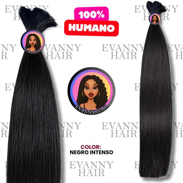 Cabello 100% HUMANO 100g 24" Negro Intenso
