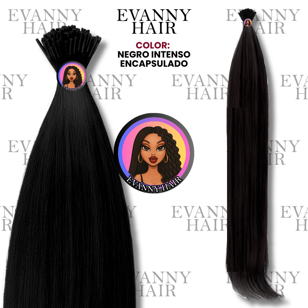 Extensiones de cabello CLON HUMANO 200g 28" Negro Intenso Encapsuladas
