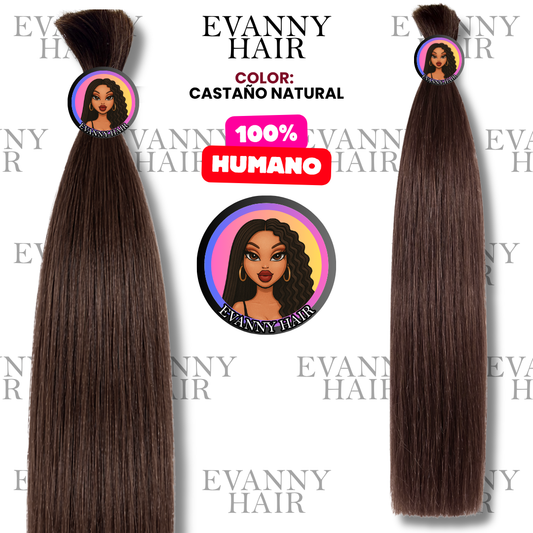 Cabello 100% HUMANO 100g 24" Castaño Natural