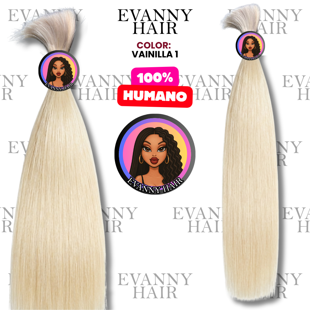 Cabello 100% HUMANO 100g 24" Vainilla 1