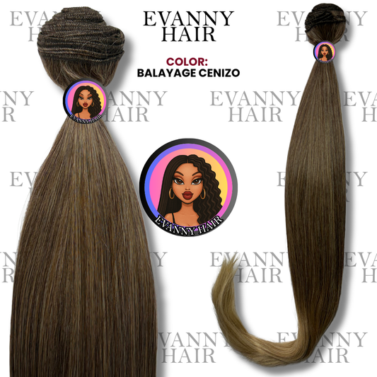 Extensiones de cabello CLON HUMANO 200g 28" Balayage Cenizo