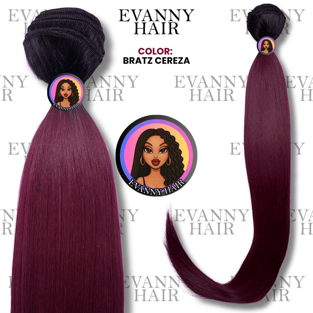 Extensiones De Cabello CLON HUMANO 200g 28" Bratz Cereza