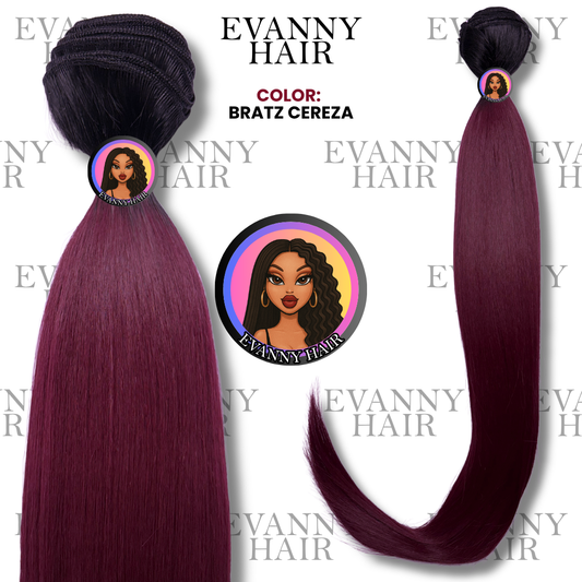 Extensiones De Cabello CLON HUMANO 200g 28" Bratz Cereza