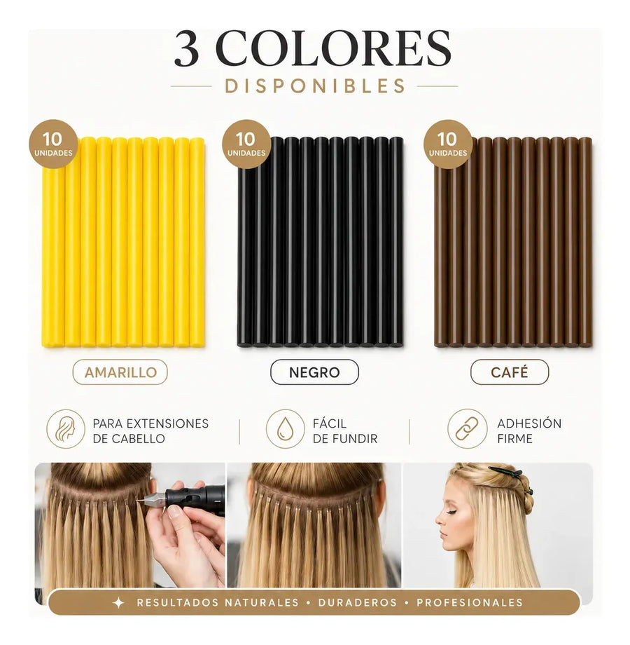 Keratina en Barra para Encapsular Extensiones · 10 Piezas